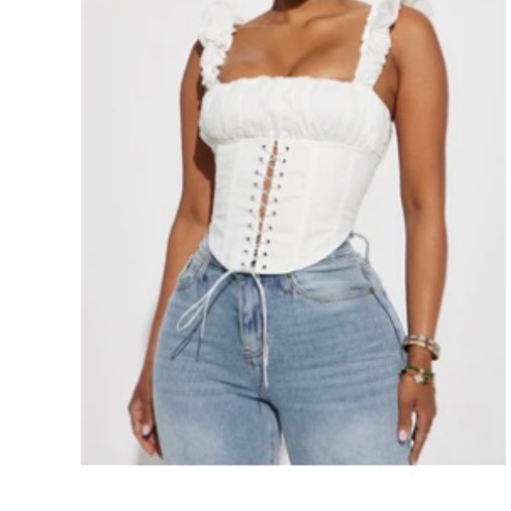 BRAND NEW!!!! White front corset top